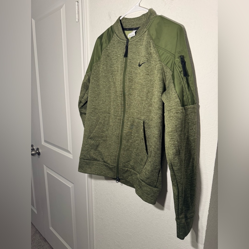 Nike Therma-FIT Bomber Jacket Mens Small Green Training Full Zip DQ4852-326 - Picture 7 of 11